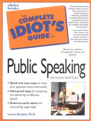 cover image of The Complete Idiot's Guide to Public Speaking